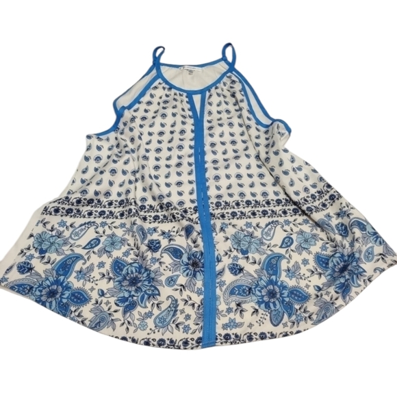 Valleygirl Women's Blue And White Tank Top Size 10 - Picture 3 of 10